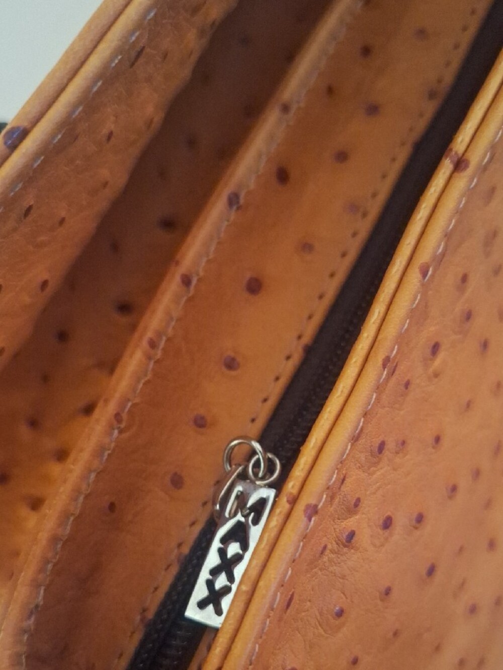 Maxx New York Ostrich-Embossed Shoulder Bag in Mustard - Picture 2 of 5